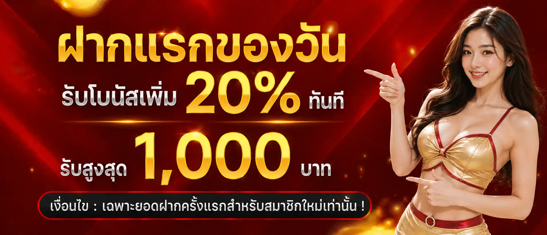 แทงหวย69 โปรฝากแรกของวัน รับโบนัสเพิ่ม 20% ทันที รับสูงสุด 100%